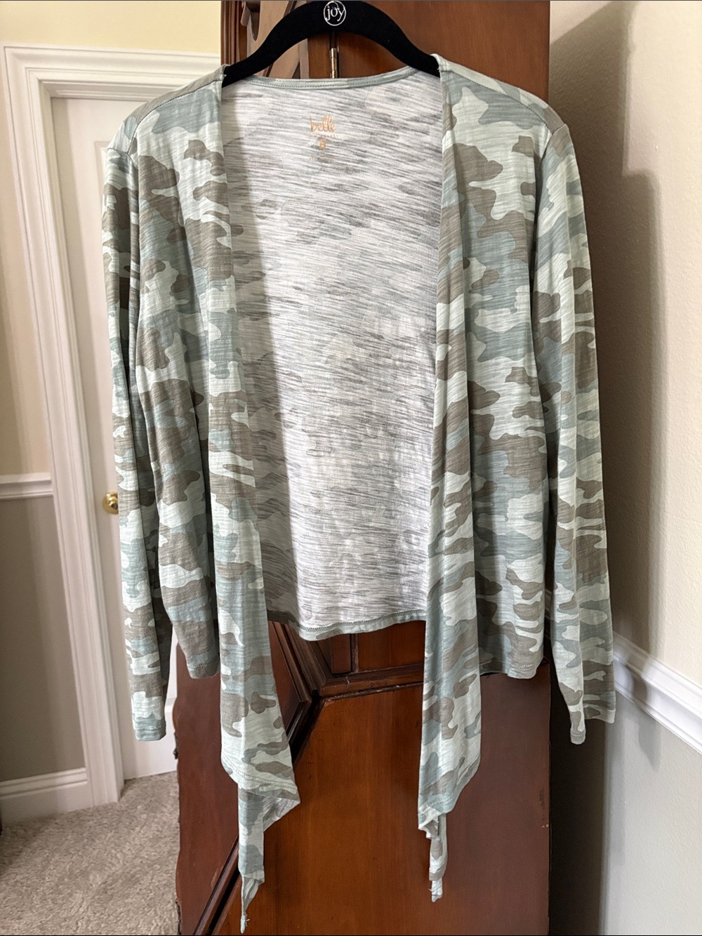 Belle Kim Gravel 3 Piece Maxi Dress Open Jacket Tank Light Camo BOHO Beach - Picture 16 of 16